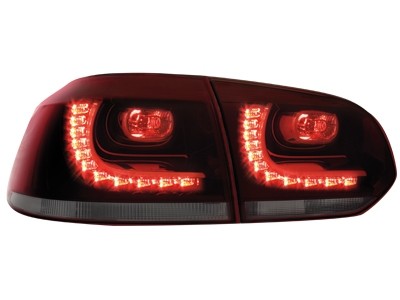 Achterlichten led VW Golf VI 10/08- R-look Rood/Smoke