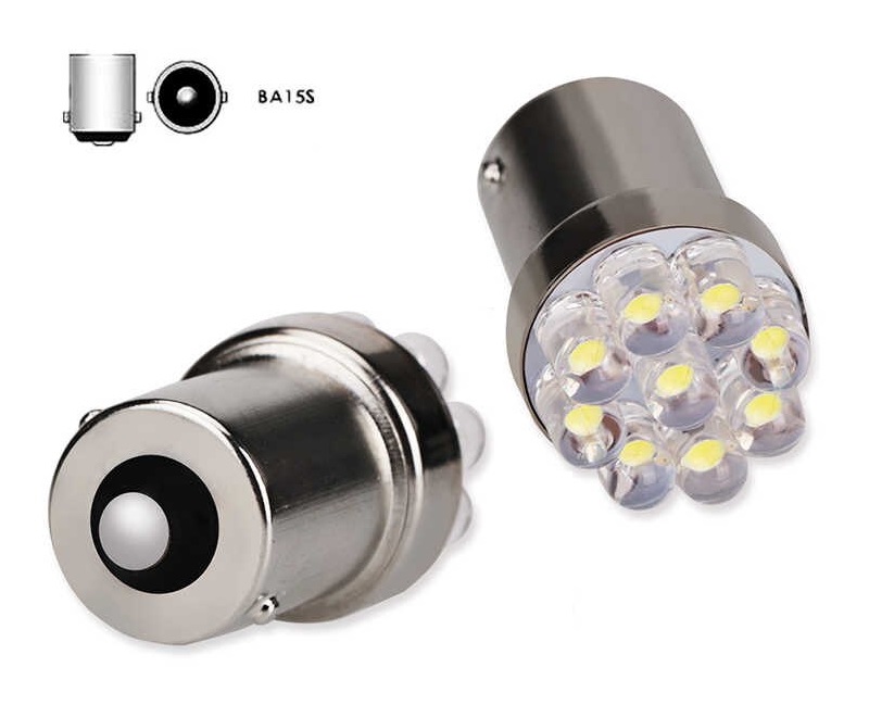 M-tech L033 BA15S G18 12 9x 3mm LED Groen