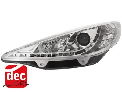 Koplampen Peugeot 207 06- Devil Eyes real DRL LED Chroom