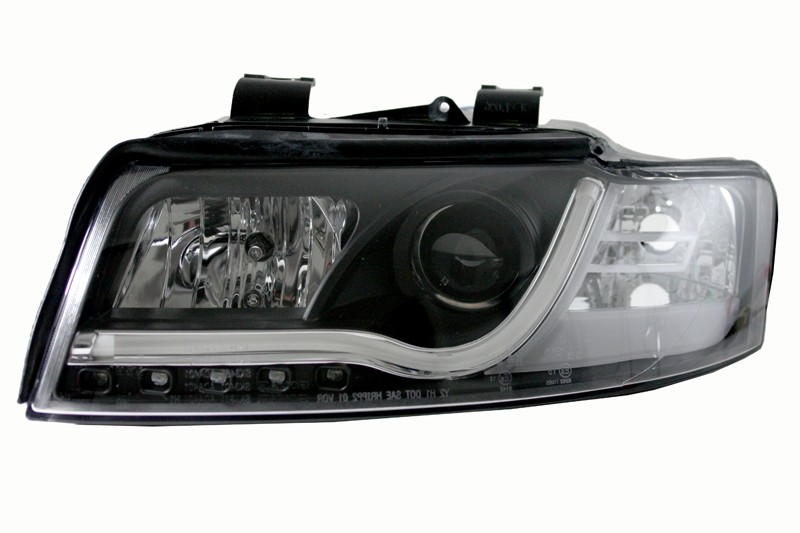 Koplampen Audi A4 8E 01-04 Tube Light LED Zwart