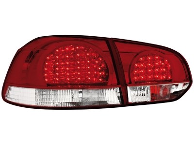 Achterlichten VW Golf VI LED Rood/Chroom