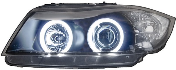 Koplampen BMW E90 E91 05-08 CCFL Zwart