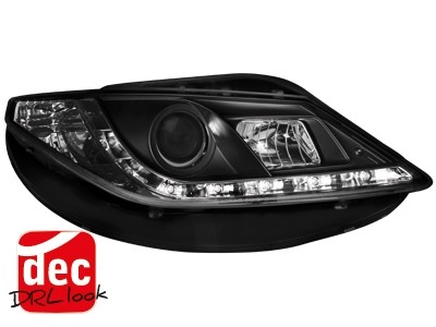 Koplampen Seat Ibiza 6J 08-.. LED Devil Eyes DRL look zwart