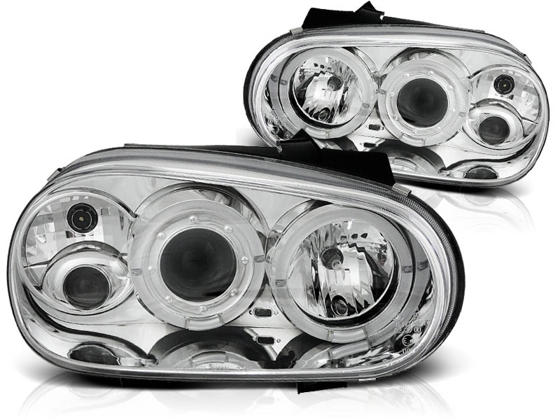 Koplampen VW GOLF IV 97-03 Angel Eyes Chroom