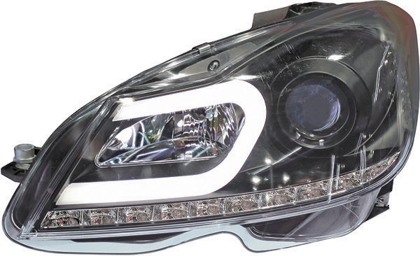 Koplampen Mercedes C-Klasse W204 2011- met Tube Zwart