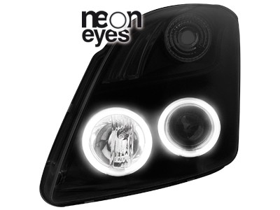 Koplampen Suzuki Swift 05-10 Angel eyes CCFL Zwart