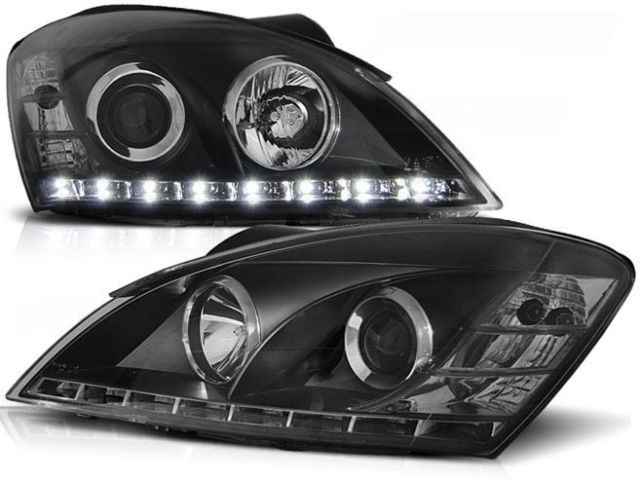 Koplampen Kia Ceed 06-09 Devil Eyes DRL look zwart