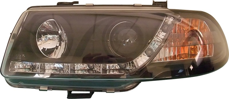 Koplampen Opel Astra F 9/91-6/94 Zwart + Daytime Running Light