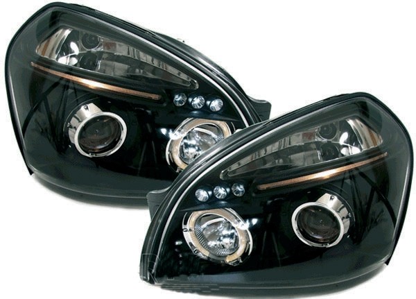 Koplampen Hyundai Tucson angel eyes zwart 04-