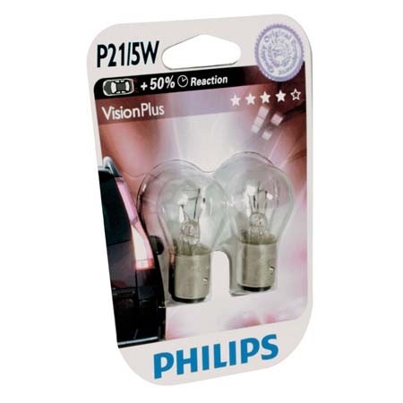 Philips 12498VPB2 P21W VisionPlus 5W 12V blister