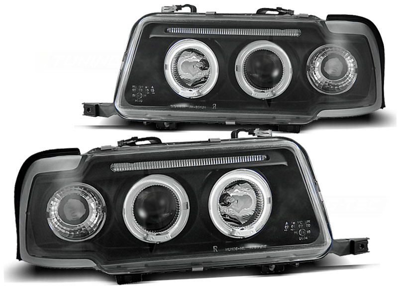 Koplampen Audi 80 Angel Eyes Zwart