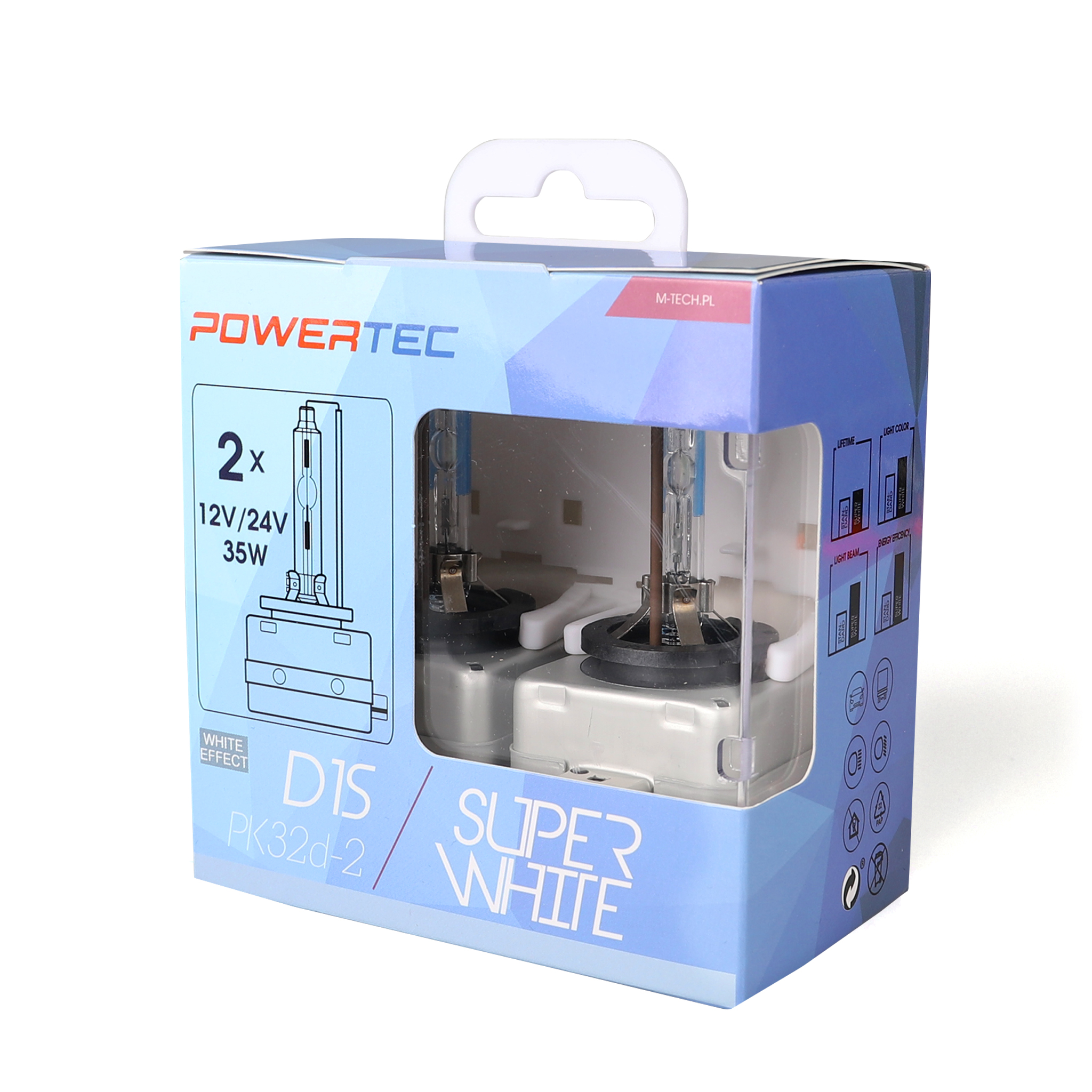 D1S Powertec SuperWhite Xenon lampen 5000K Duo Box