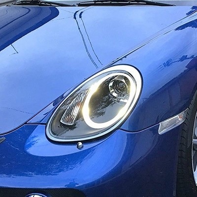 Koplampen Porsche Boxster 987 LED DRL look zwart