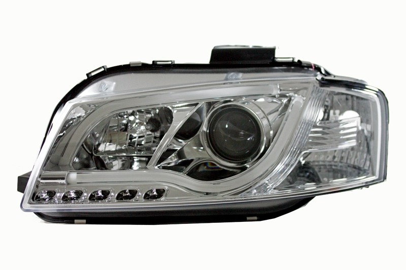 Koplampen Audi A3 8P 03-08 Tube Light LED Chroom