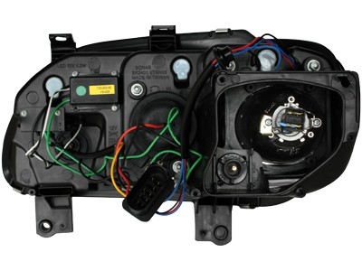 Koplampen VW Touran 03-06 DRL look Devil Eyes Chroom