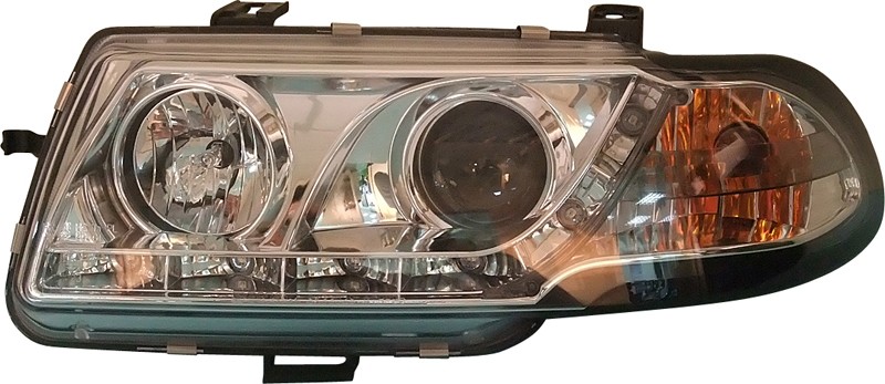 Koplampen Opel Astra F 9/91-6/94 chroom + Daytime Running Light