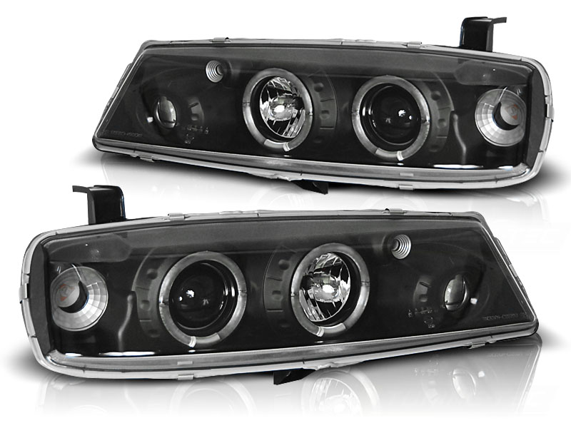 Koplampen Opel Calibra Angel Eyes zwart