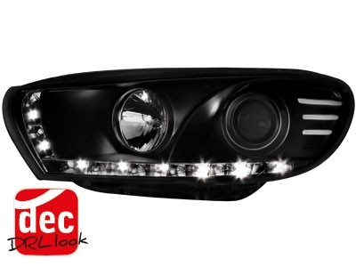 Koplampen VW Scirocco 08-14 DRL look Devil Eyes Zwart