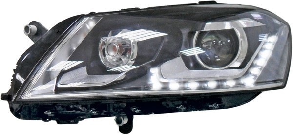 Koplampen VW Passat B7 10-14 LED DRL look Zwart