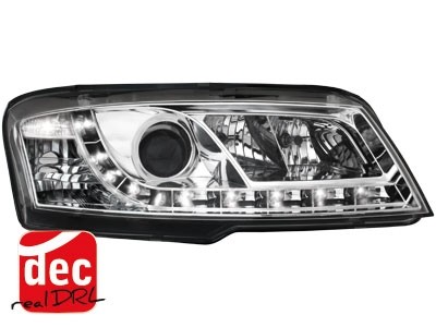 Koplampen Fiat Stilo 3drs 01-08 Devil Eyes real DRL LED Chro