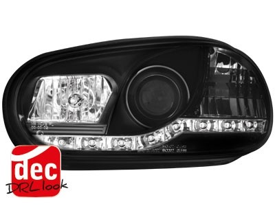 Koplampen VW Golf IV Devil Eyes DRL look zwart