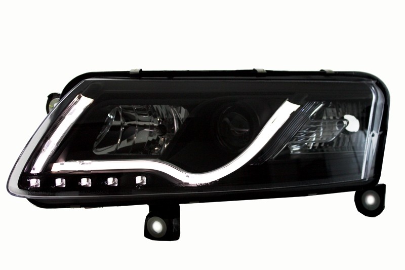 Koplampen Audi A6 4F 04-08 Tube Light LED Zwart