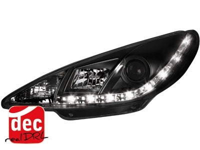 Koplampen Peugeot 206 98-07 Devil Eyes real DRL LED Zwart