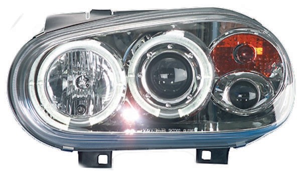 Koplampen VW GOLF IV 97-03 Angel Eyes Chroom