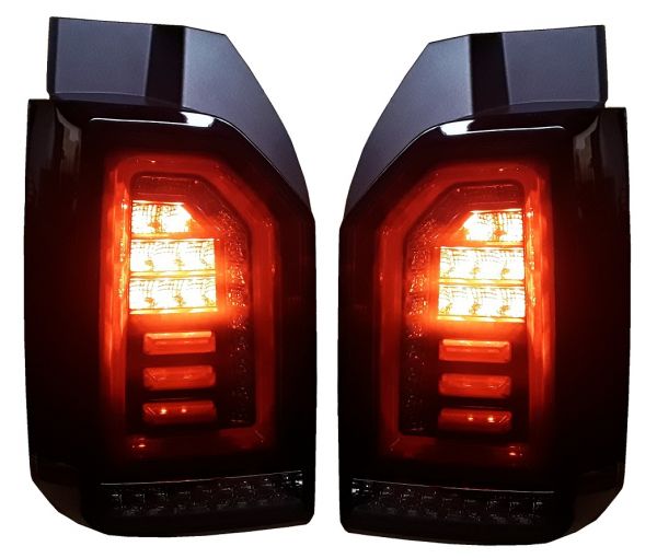 Achterlichten VW Transporter T6 LED Tube Dynamic Achterklep zwart/smoke