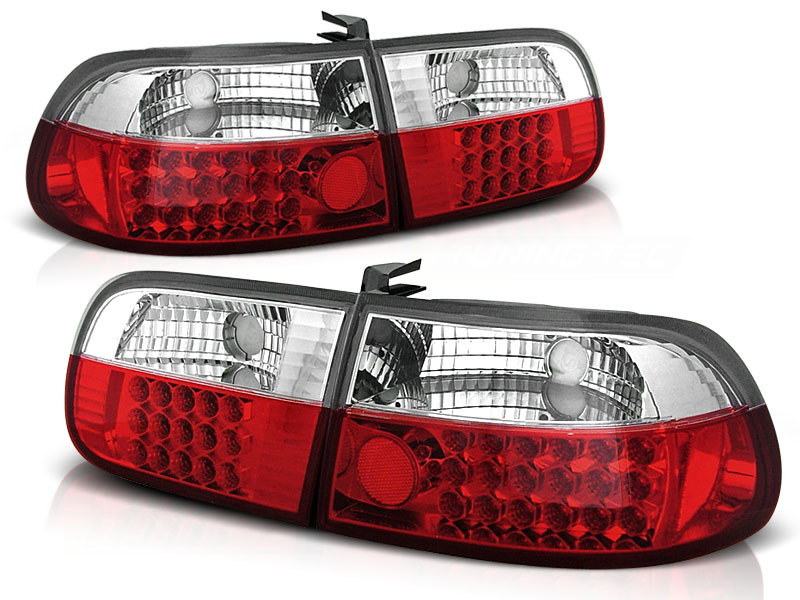 Achterlichten Honda Civic 92-95 3 Deurs LED chroom/Rood