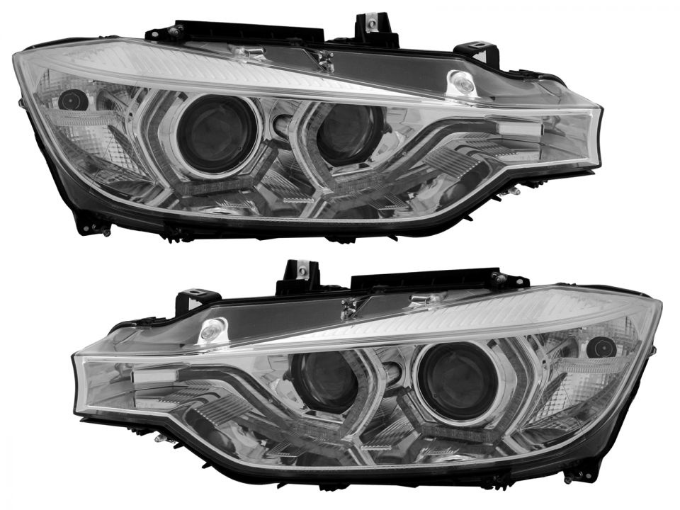 Koplampen BMW 3-Serie F30/F31 Angel Eyes LED DRL Chroom