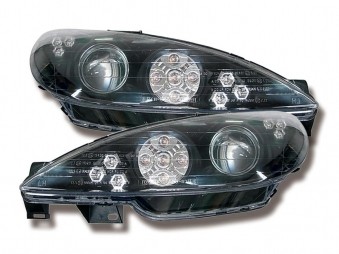 Koplampen Peugeot 206 98-05 Led dagrijlicht zwart