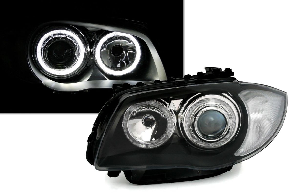 Koplampen BMW E87 04-11 Angel eyes LED