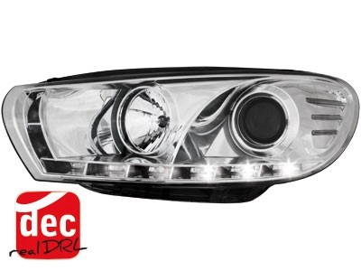 Koplampen VW Scirocco lll 08-14 Devil Eyes real DRL LED Chroom