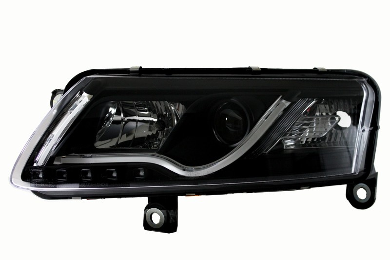 Koplampen Audi A6 4F 04-08 Tube Light LED Zwart