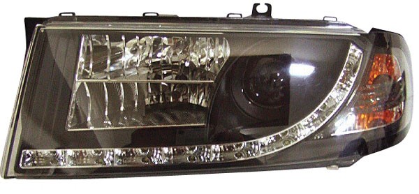 Koplampen Skoda Octavia 01-04 DRL look Devil Eyes zwart