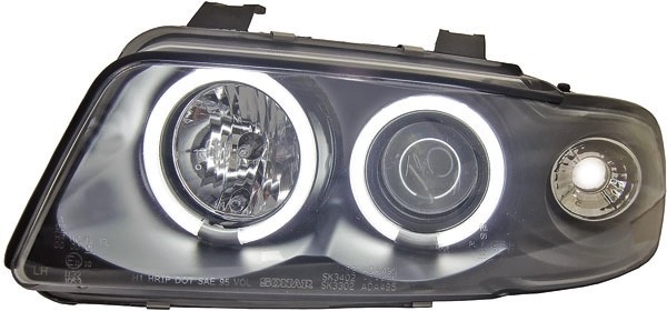 Koplampen Audi A4 B5 95-98 CCFL Angel Eyes Zwart