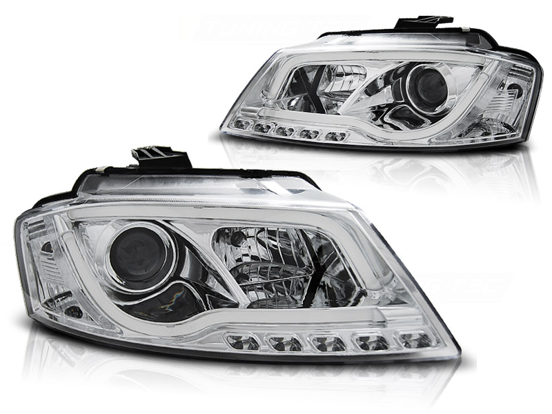 Koplampen Audi A3 8P 08-12 Tube Light LED Chroom