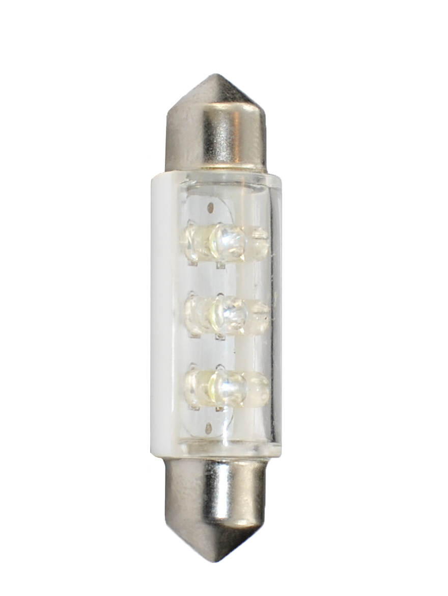 Buislampjes LED 41mm C5W/s8.5V 12v 6x 3mm Wit