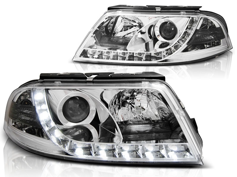 Koplampen VW Passat 3BG 00-04 Devil Eyes real DRL LED Chroom