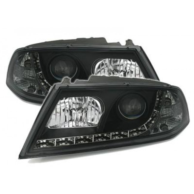 Koplampen Skoda Octavia 05-09 DRL look Devil Eyes zwart