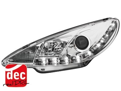 Koplampen Peugeot 206 98-07 Devil Eyes real DRL LED Chroom