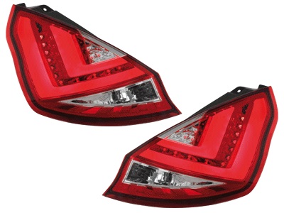 Achterlichten Ford Fiesta LED rood/chroom 08-