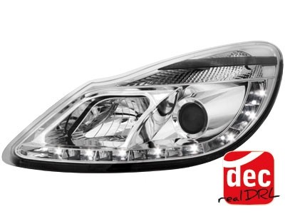 Koplampen Opel Corsa D 06 Devil Eyes real DRL LED Chroom