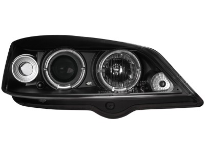 Koplampen Opel Astra G Angel Eyes zwart