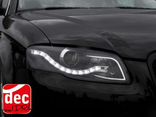 Koplampen Audi A4 B7 LED DRL-Look Zwart