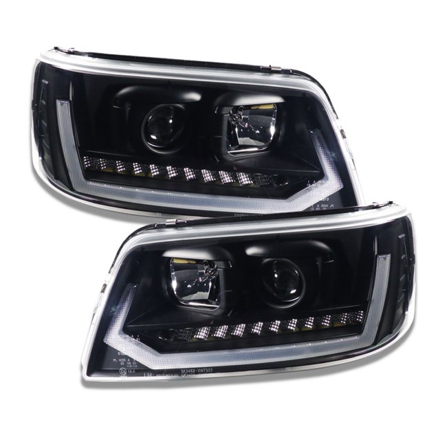 Koplampen VW T5 03-09 Devil Eyes real DRL LED Dynamisch