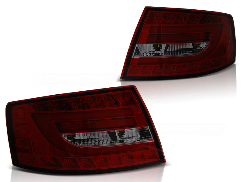 Achterlichten Audi A6 4F Sedan Tube LED Rood/Smoke