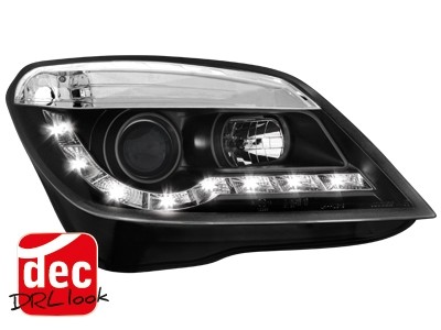 Koplampen Opel Astra H DRL look Devil Eyes zwart