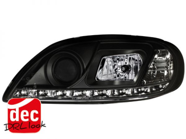 Koplampen Citroen Saxo 00-04 Devil Eyes DRL look zwart